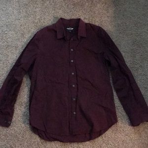 Burgundy button up mens